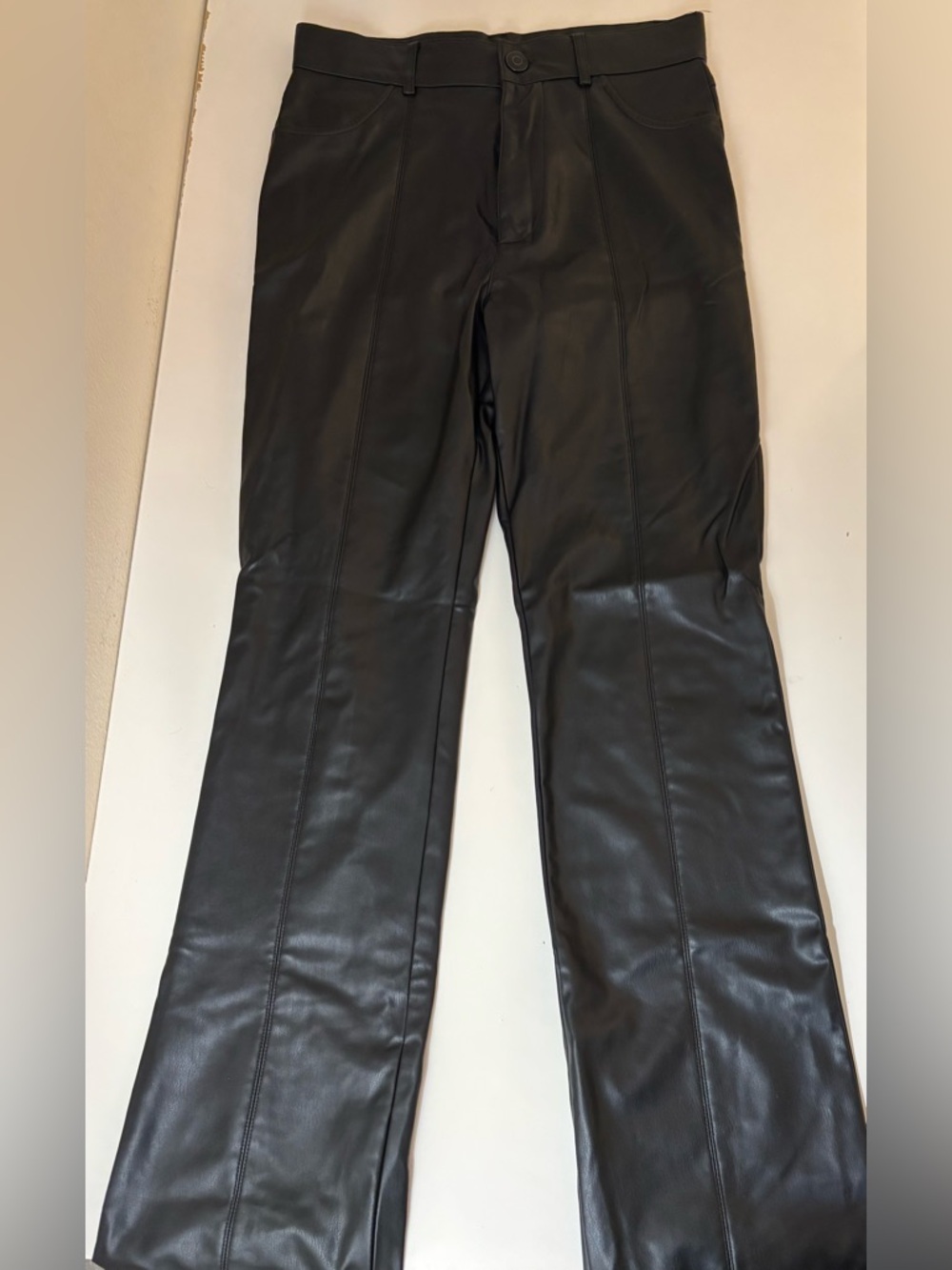 Zara Black Faux Leather High-Rise Pants